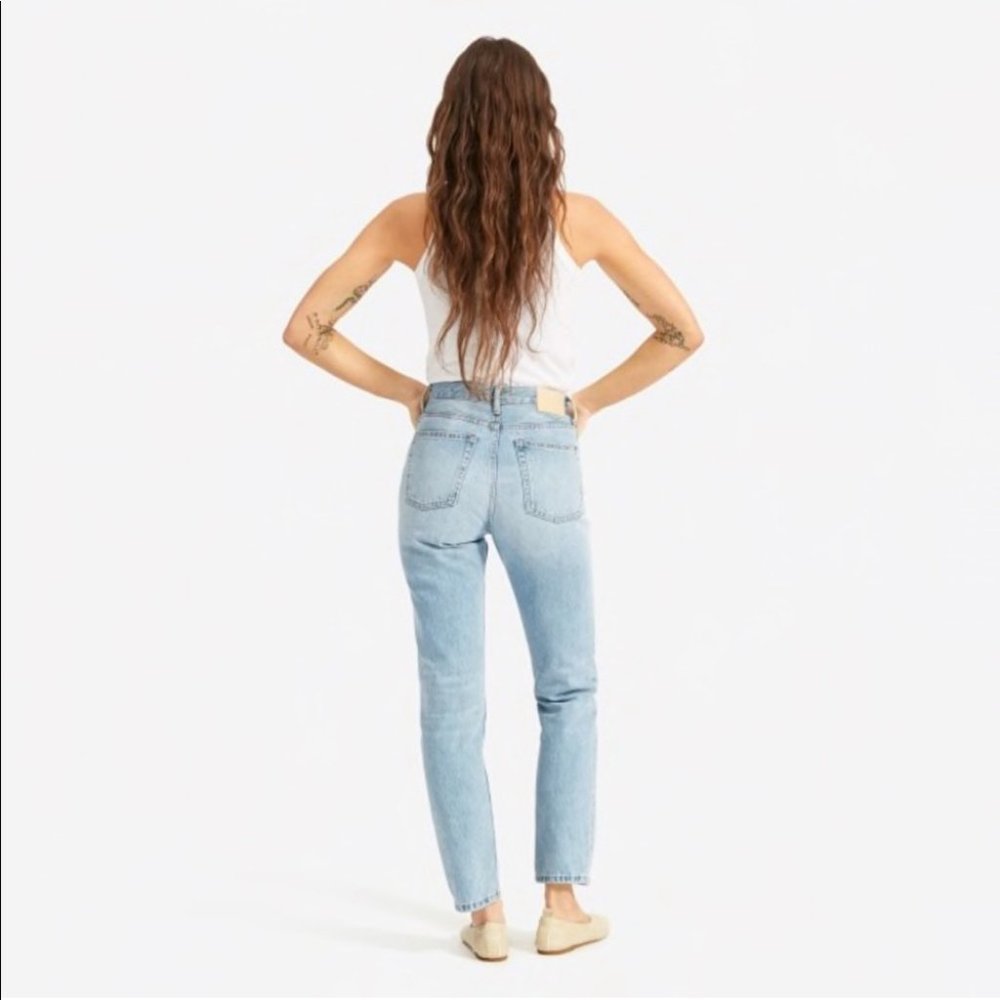 Everlane The 90's Cheeky Jean 23 Light Wash Straight Leg Button Fly High Rise